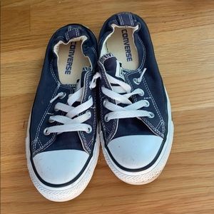 Lightly warn navy converses